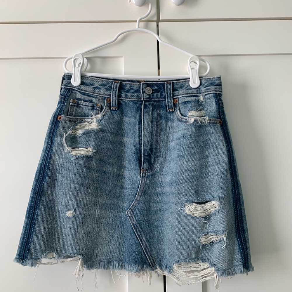 Distressed jean skirt from Abercrombie